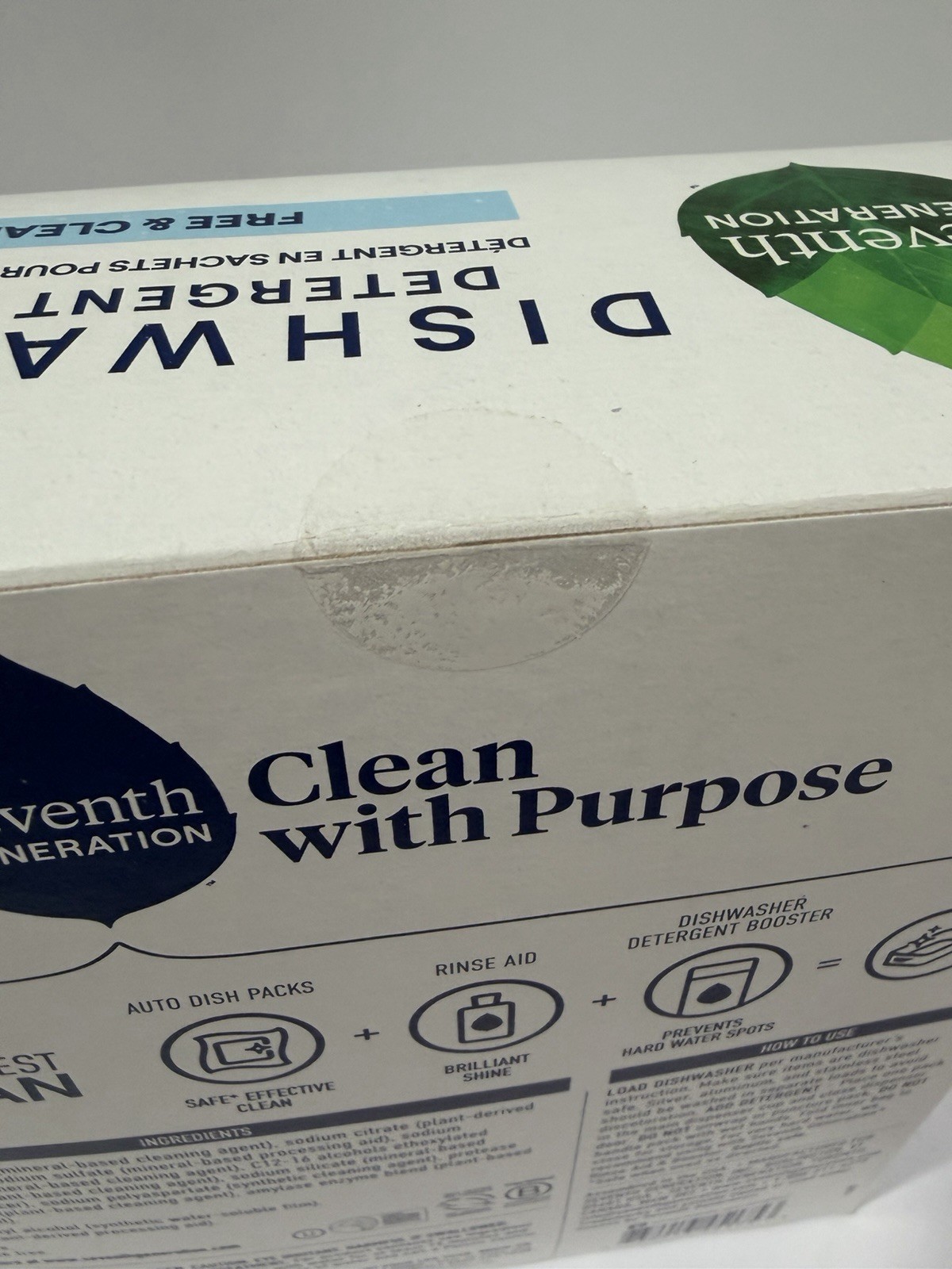 Seventh Generation Dishwasher Detergent Packs, Free & Clear 45 Pk 23.8oz/675 g