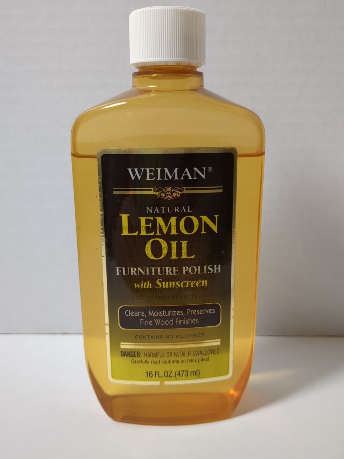 Weiman Natural Lemon Oil Furniture Polish With Sunscreen 13 oz/16 Oz Bottle Used