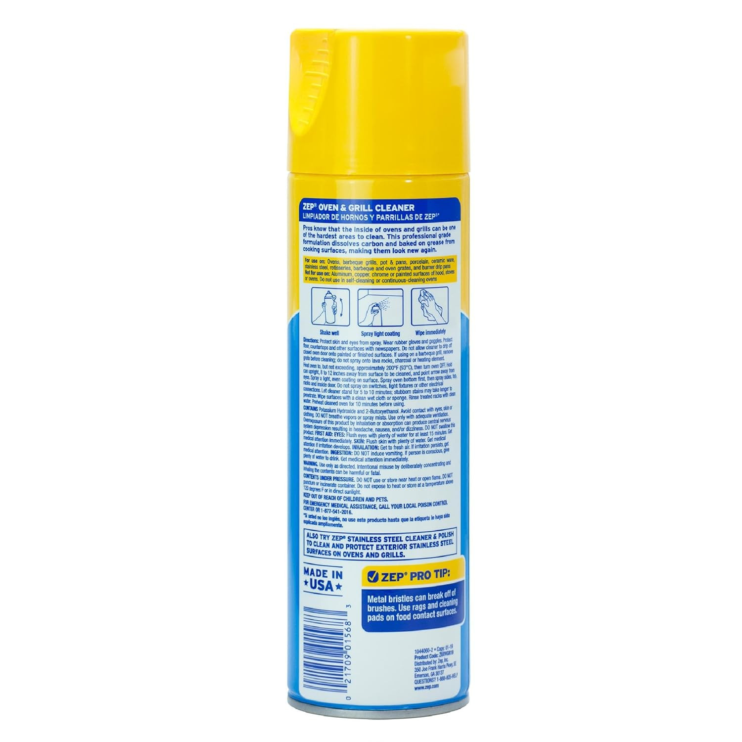 Heavy-Duty Oven and Grill Cleaner – 19 Oz (Case of 2) ZUOVGR19 – Dissolves Greas