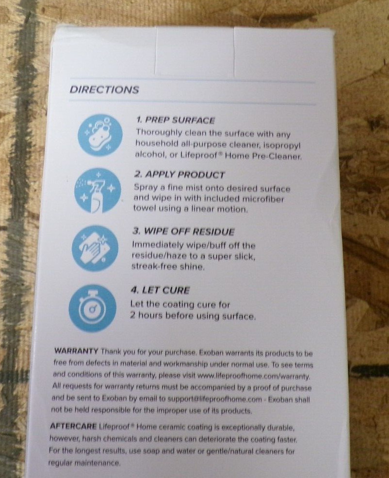 NEW LIFEPROOF HOME MULTI-SURFACE CERAMIC COATING 8 OZ COMPLETE KIT TOWEL SPRAYER