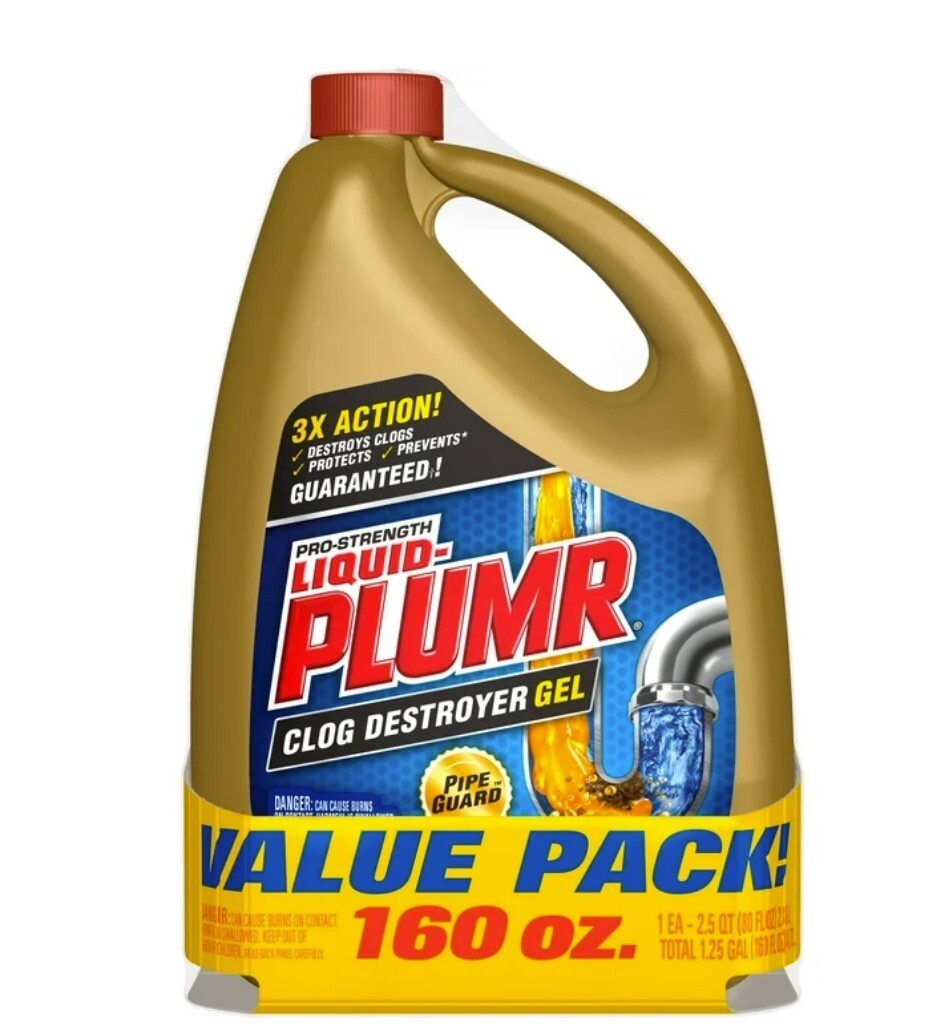 Liquid-Plumr Pro-Strength Clog Destroyer Gel with PipeGuard, 80 fl oz, 2 Pack