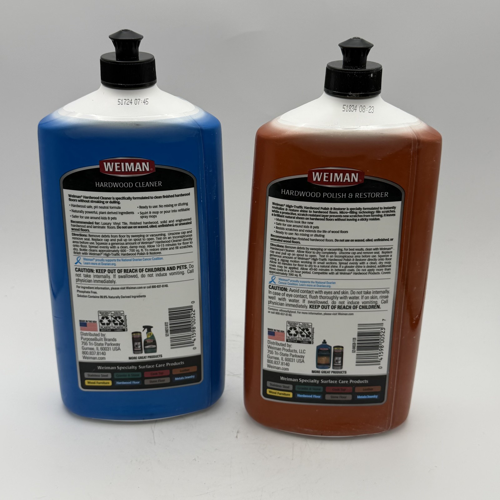 Weiman Hardwood Floor Cleaner & Polish Restorer Kit 32oz Each Wood Floor Care