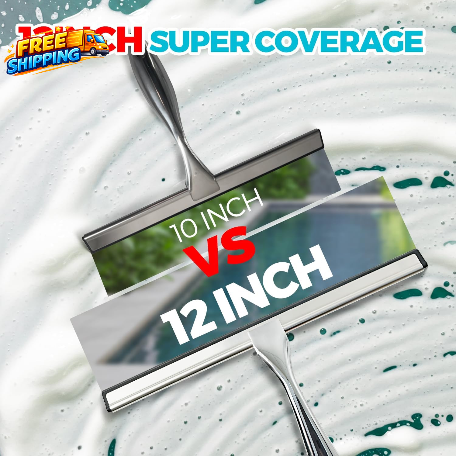 12-Inch All Purpose Shower Squeegee for Shower Doors Tile Shower Walls Bathroom