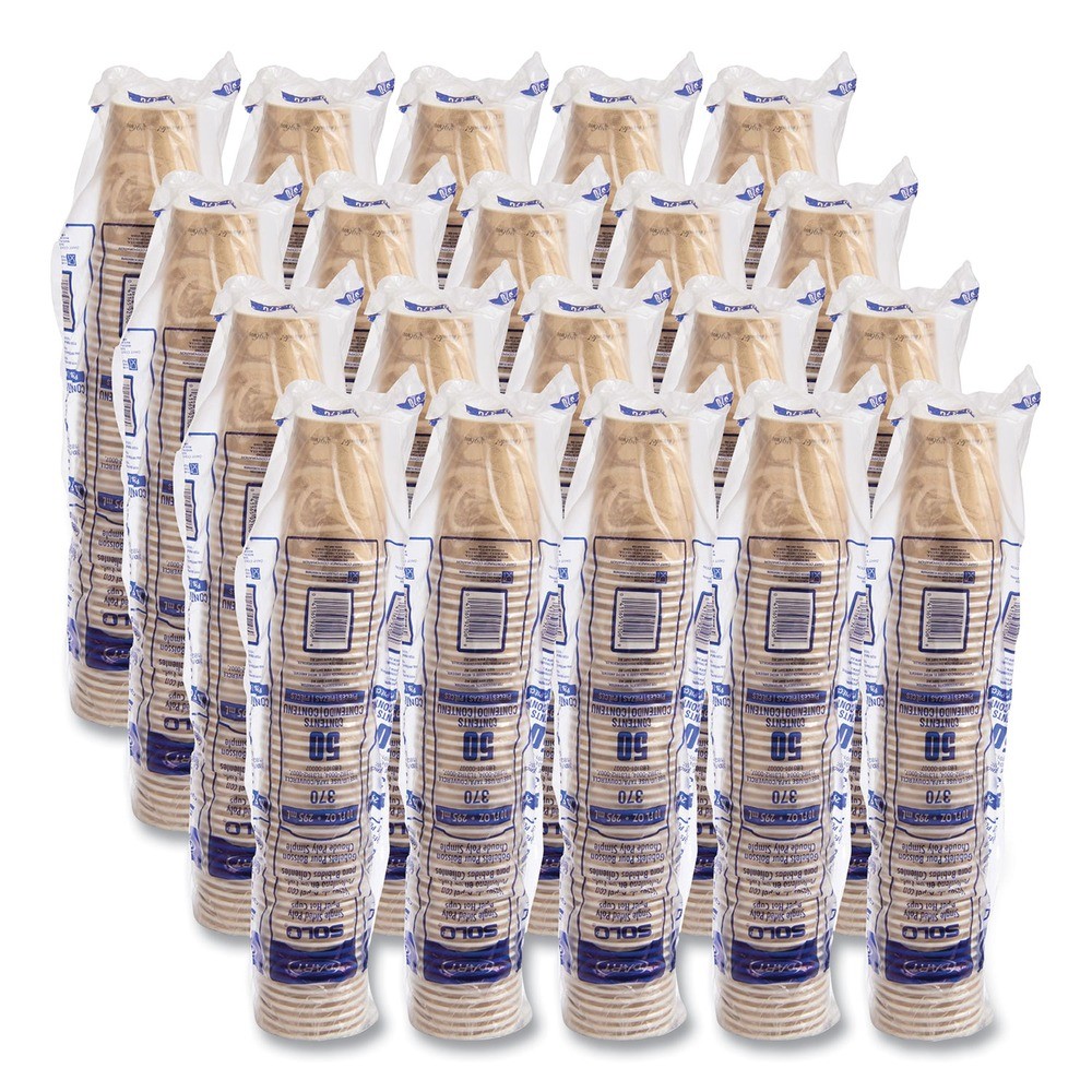 SOLO 370MS Mistique Design 10 oz Single Sided Poly Paper Hot Cups (1,000/CT) New