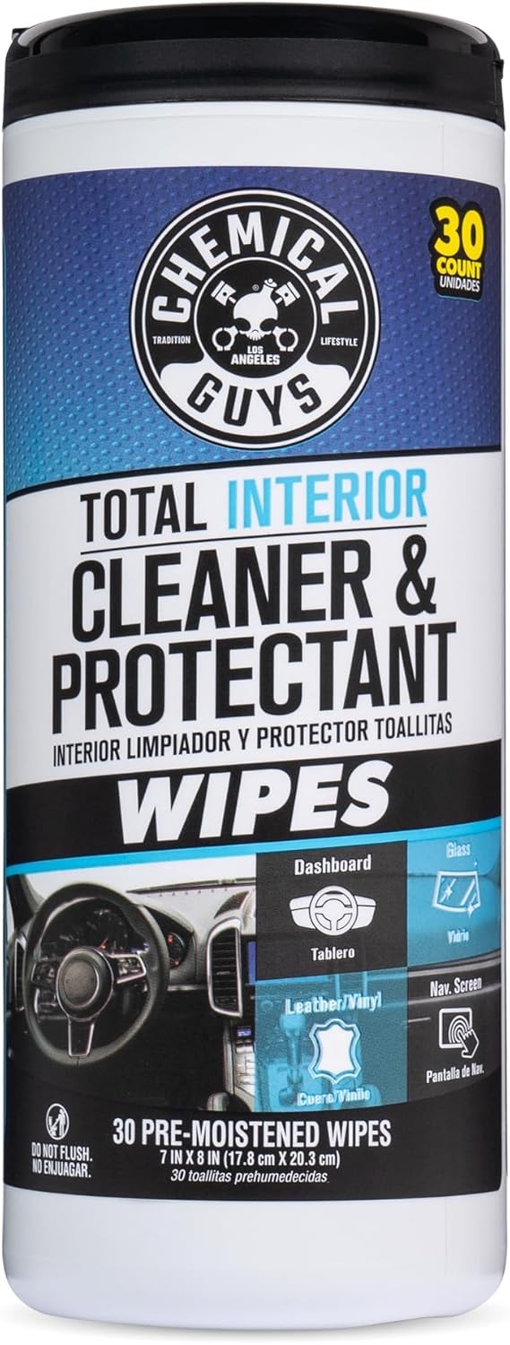 Chemical Guys Total Interior Cleaner & Protectant Canister Wipes, Great for Cars