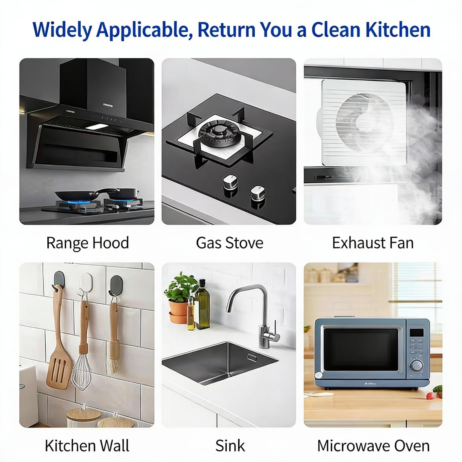 Powerful Heavy Oil Stain Cleaner for Pots & Pans, Multi-Purpose Kitchen Cleaner
