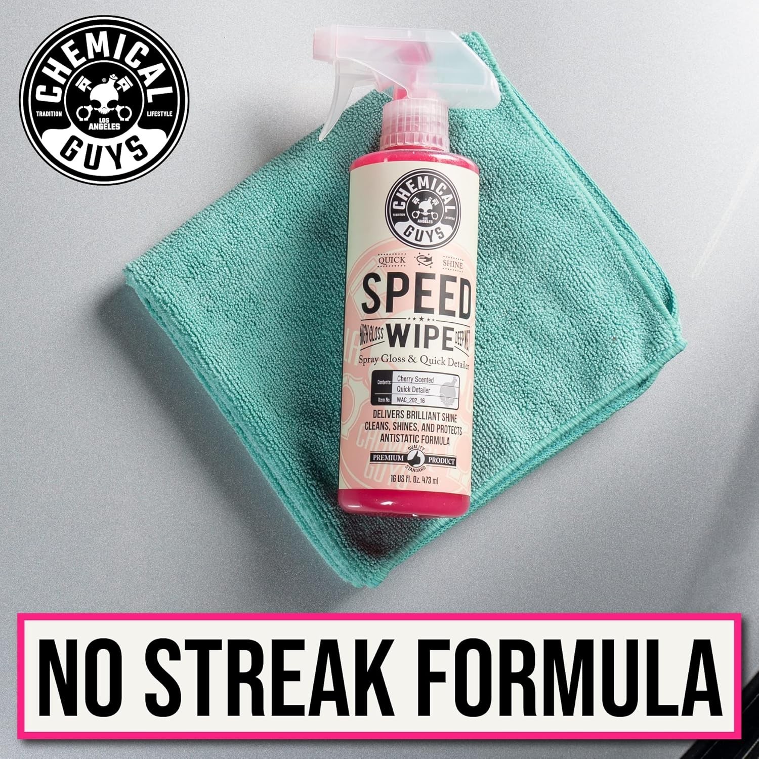 Chemical Guys Speed Wipe Quick Detailer Spray High Gloss Streak-Free Car Truck