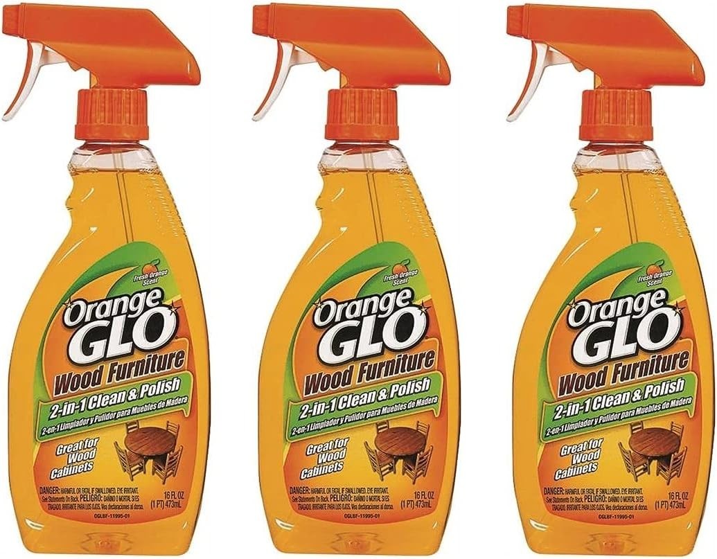 Orange Glo Wood Furniture Cleaner Polish 2-in-1 Orange Scent 3-Pack 16oz