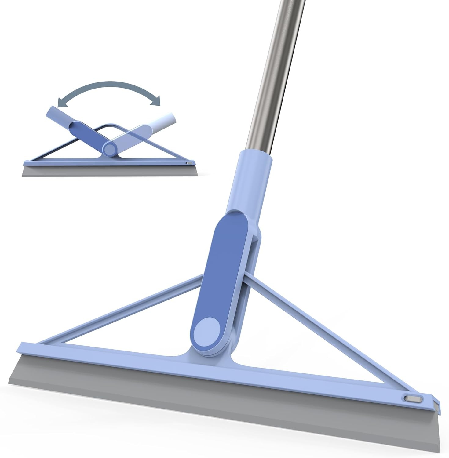 Rubber Floor Squeegee Broom 61” Long Handle Shower for with 120° Adjustable
