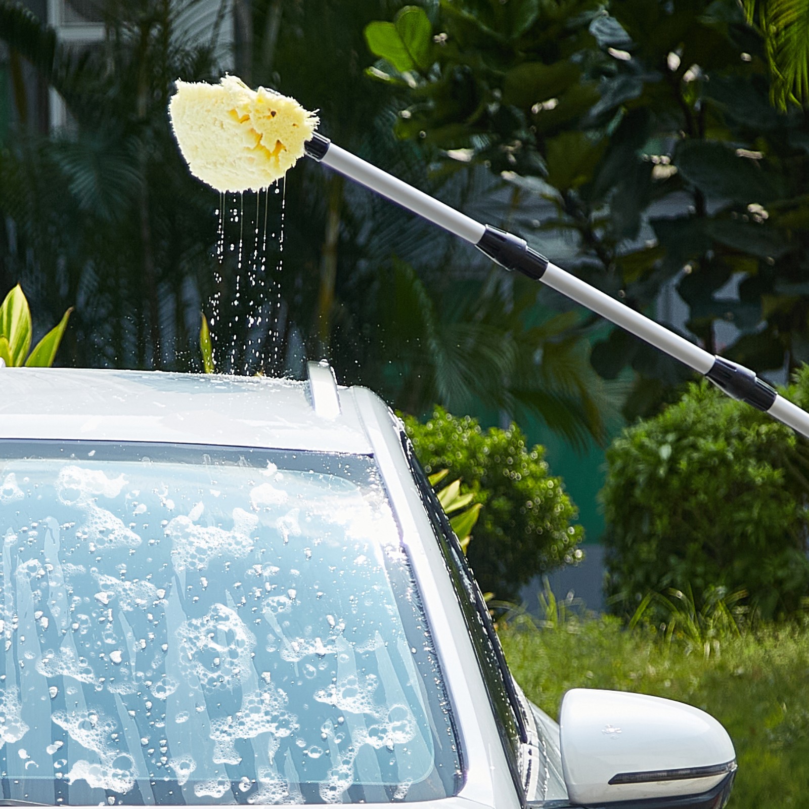Extendable Car Wash Brush 66.7In Super Soft Bristle Telescoping Handle SUV RV