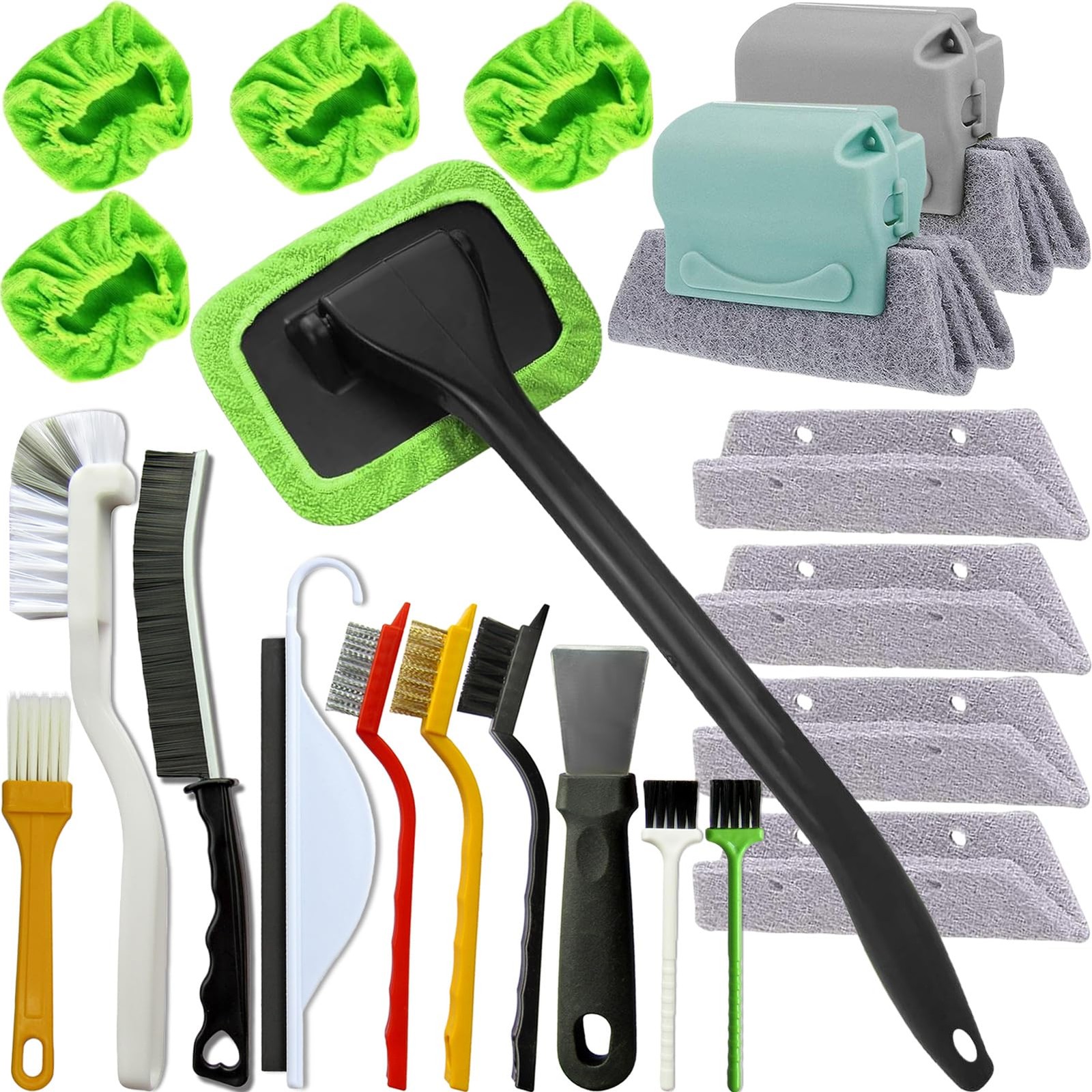 21Pcs Small Cleaning Brush for Car Glass & Gap Crevice Cleaning – Window/Door…
