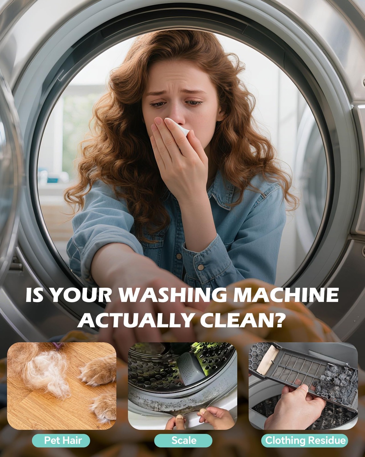 Heavy Duty Washing Machine Cleaner Tablets, Deep Cleaning For High Capacity H…