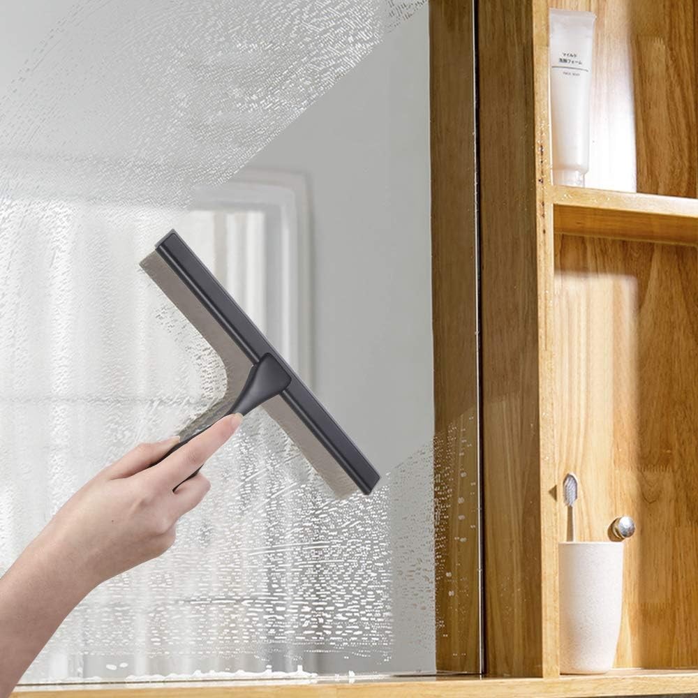 All-Purpose Shower Squeegee for Shower Doors, Bathroom,Black,10 Inches