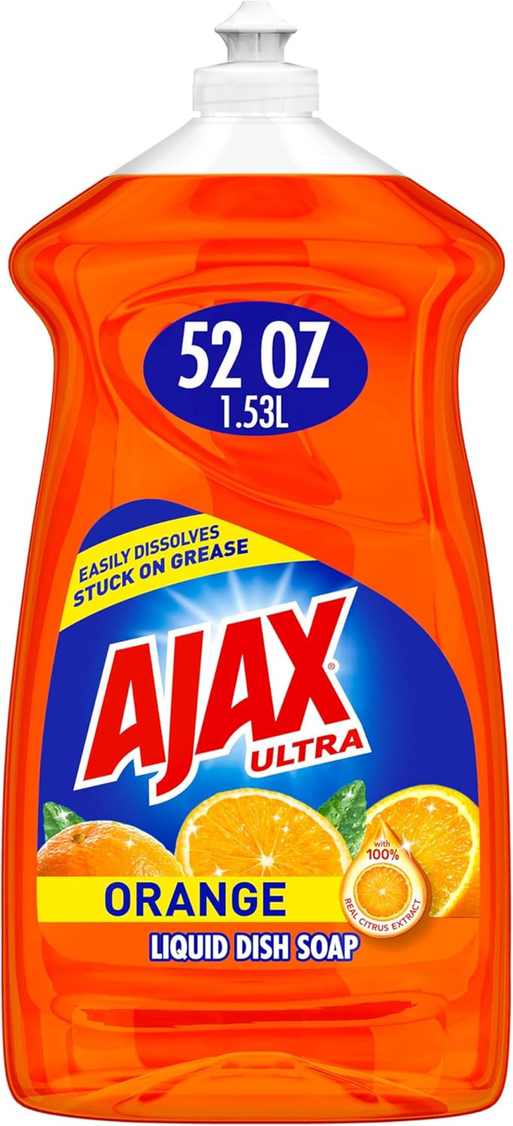 Ajax Ultra Dishwashing Liquid Dish Soap Refill, Vinegar and Lime Scent, 90 Fluid
