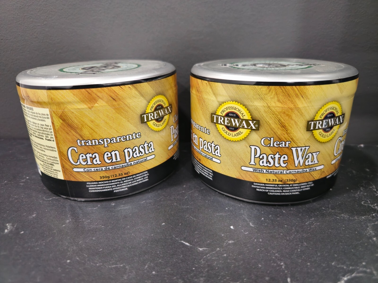 2 Pack Trewax Paste Wax with Carnauba Wax, Clear, 12.35-Ounce, Hardwood Floors