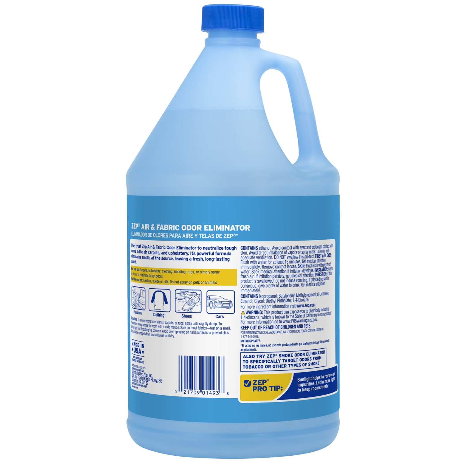 Zep Air & Fabric Odor Eliminator, Refresh Your Home, Office & Business, 128 oz