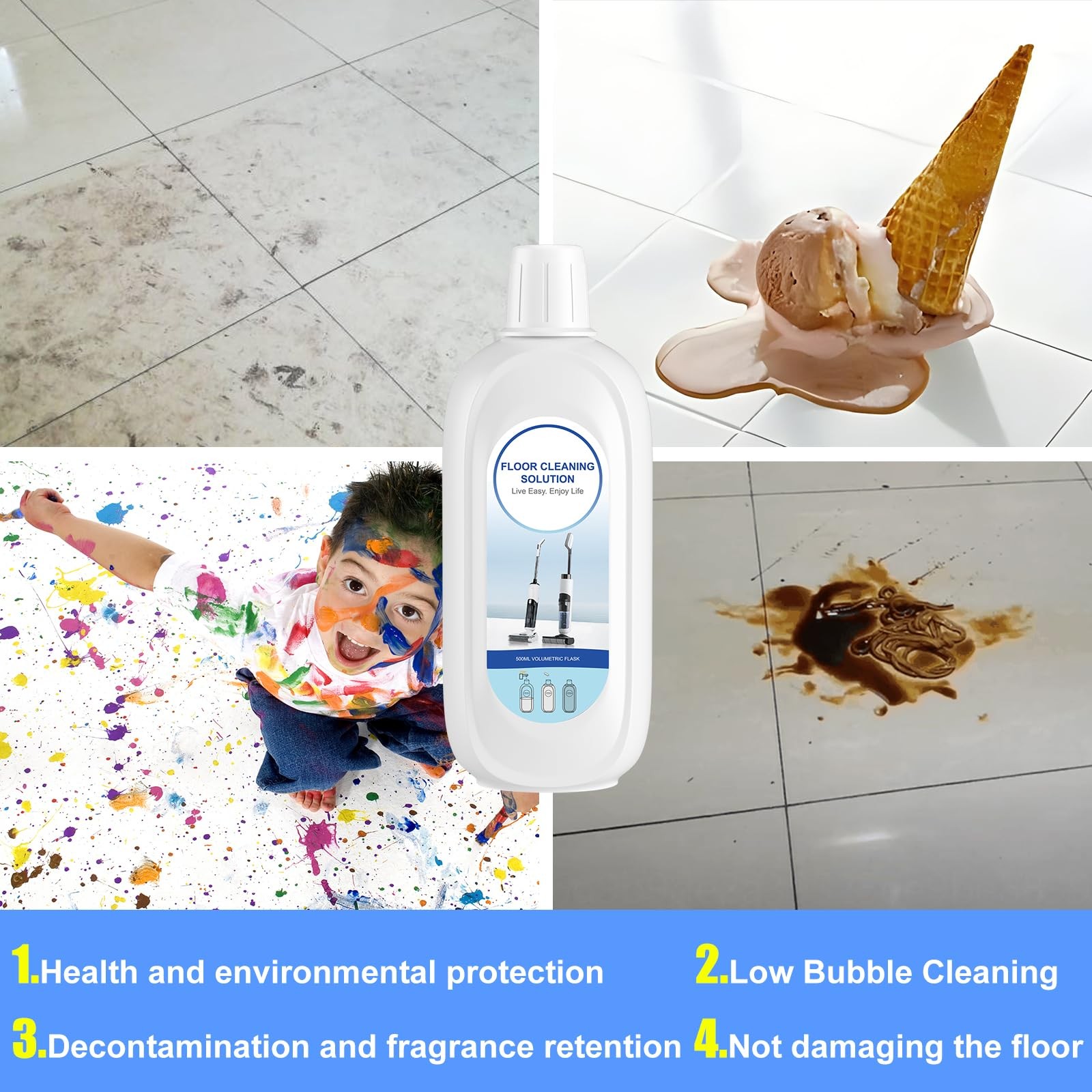 5 Bottles Compatible with Tineco Cleaning Solution 500ml Per Bottle Orange Scent