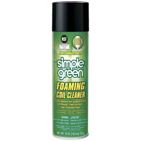 Simple Green 20oz Foaming Coil Cleaner Aerosol Pro Strength Ready to Use Formula