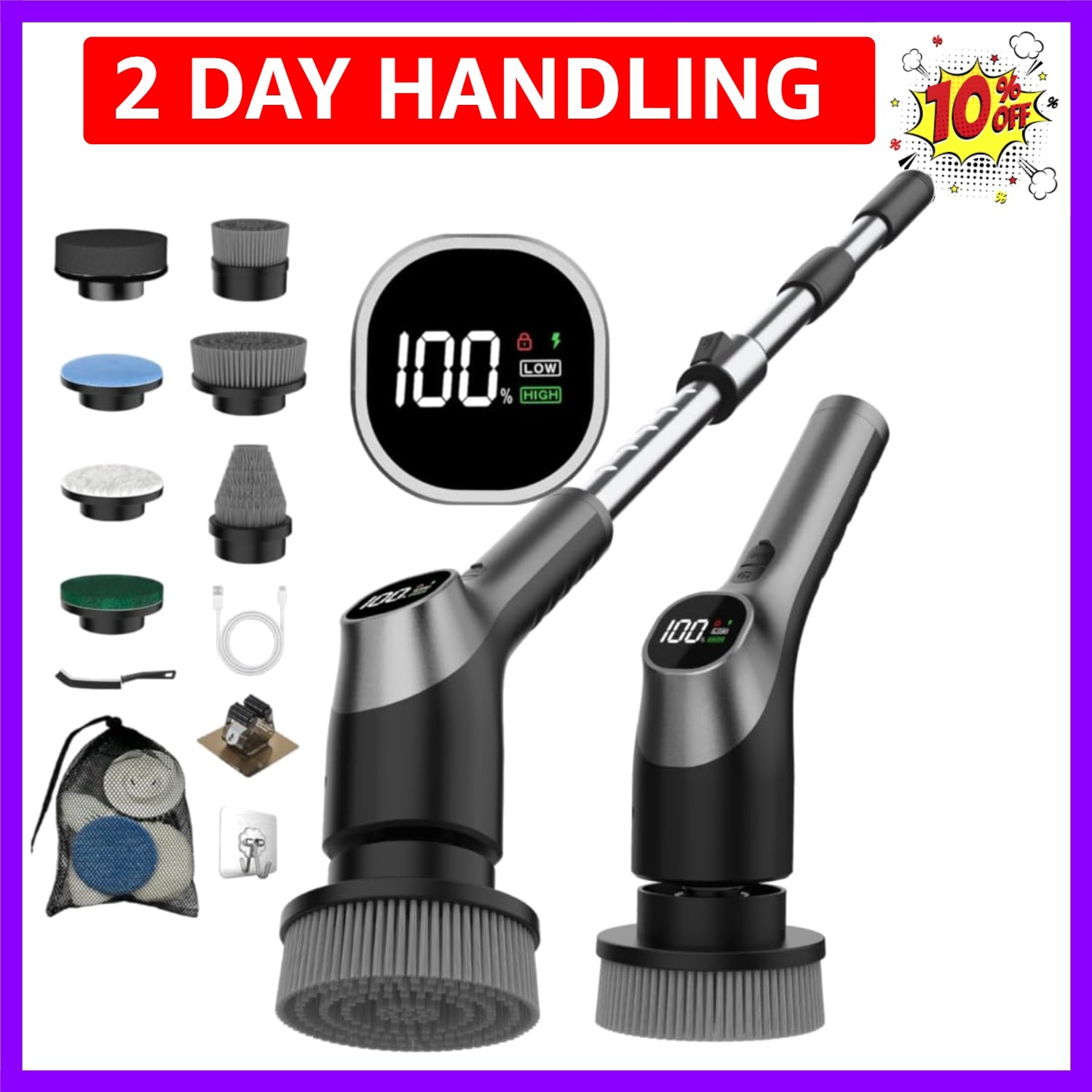 G3-Electric Spin Scrubber – Upgraded 10-in-1 Waterproof Shower Cleaner Brush,…