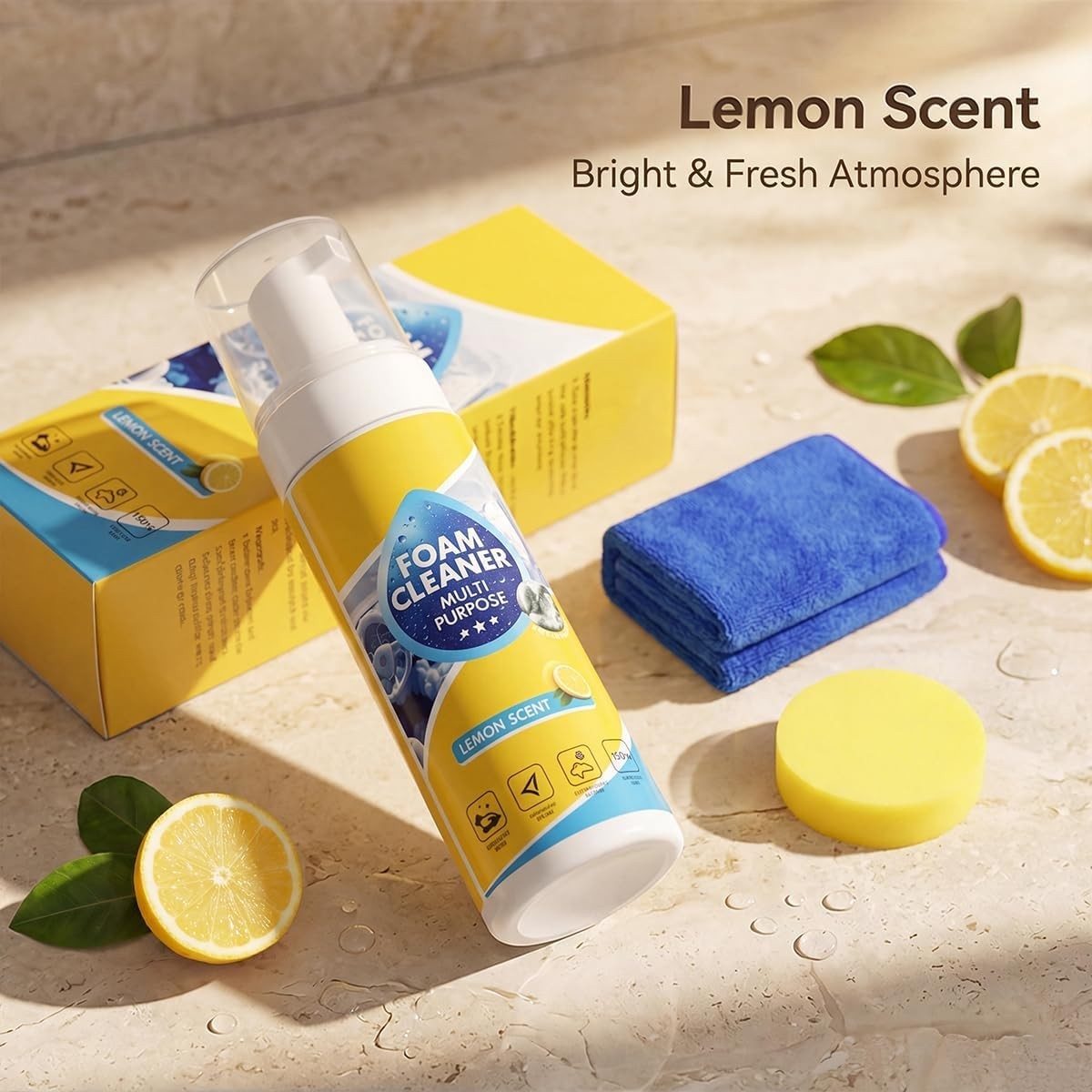 4-in-1 Multi-Enzyme Foam Cleaner, All-Purpose Spray 5oz with Sponge & Towel