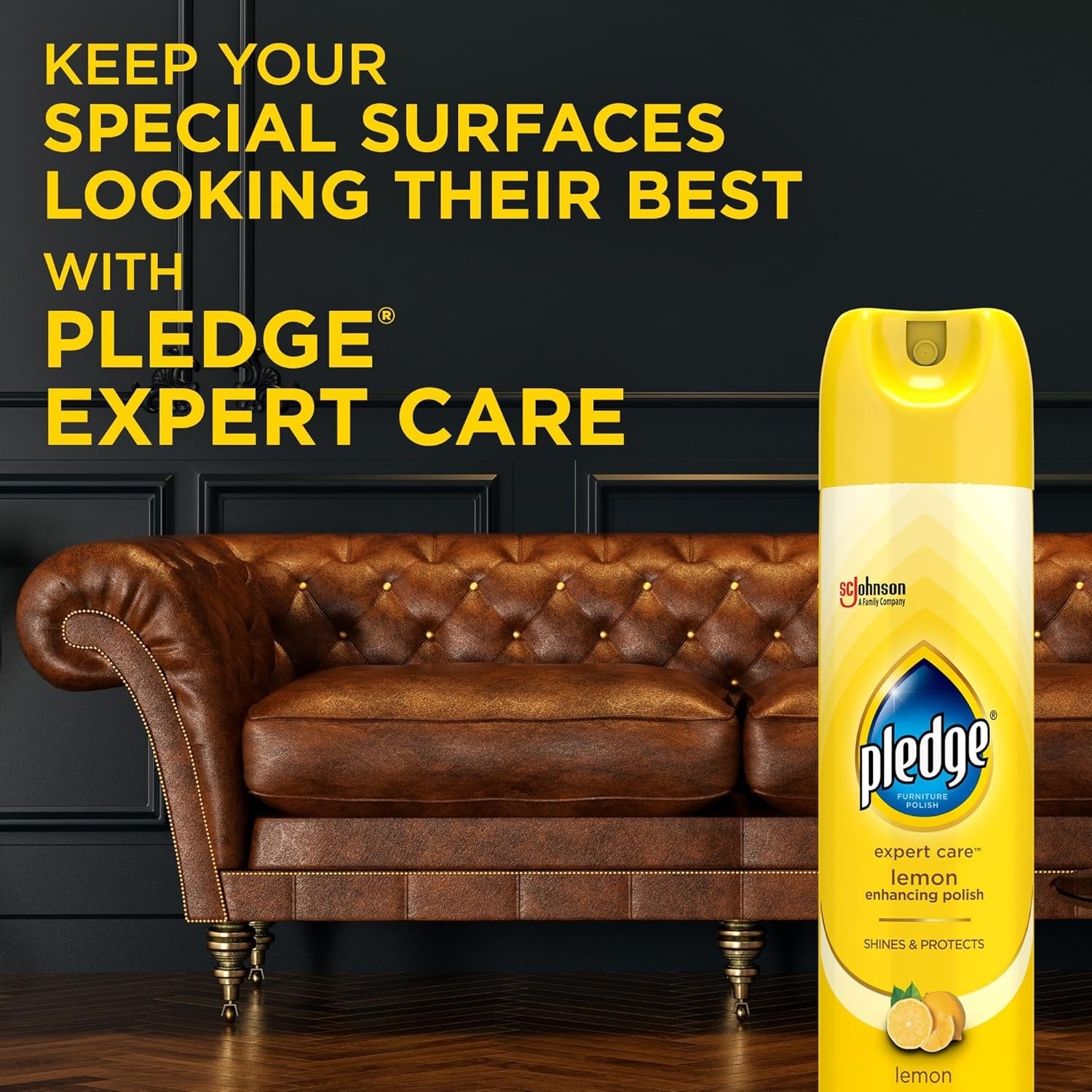 Pledge Enhancing Polish Spray Furniture & Wood Lemon Scent 9.7oz Pack of 3 – NEW