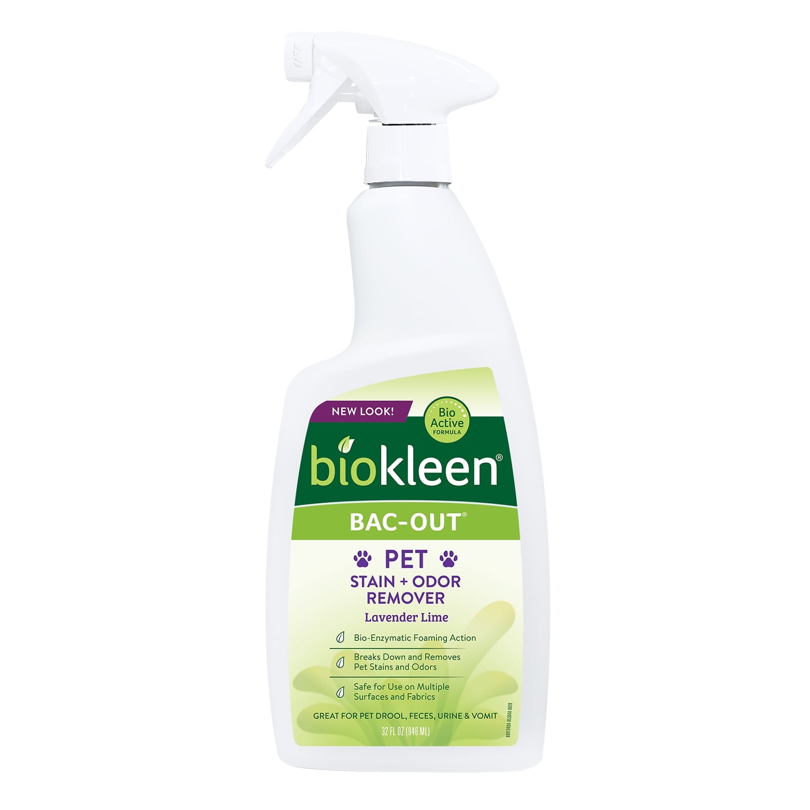 Biokleen Bac-Out Pet Stain Remover 32oz Lime & Lavender Scent Odor Eliminator