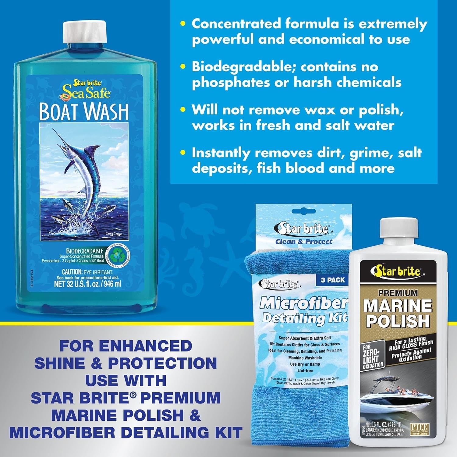 Sea Safe Boat Wash – Super Concentrated Formula – Gently Removes Dirt, Grime,…