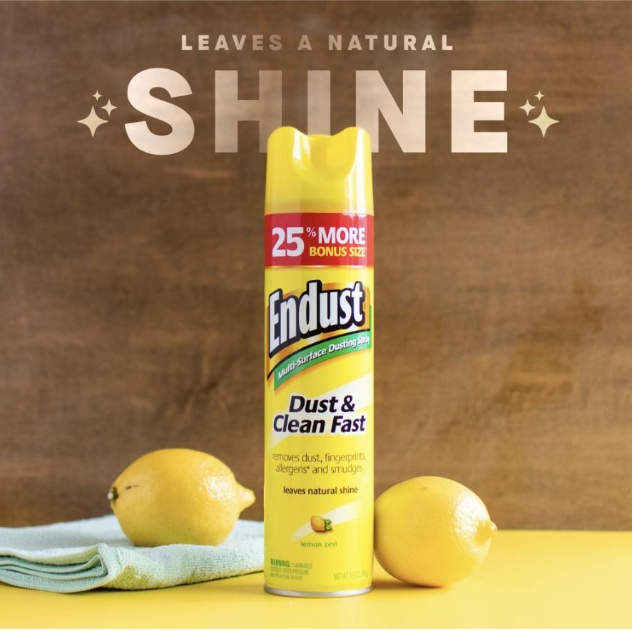 Endust Multi-Surface Dusting & Cleaning Spray Aerosol, Lemon Zest, 12.5 oz