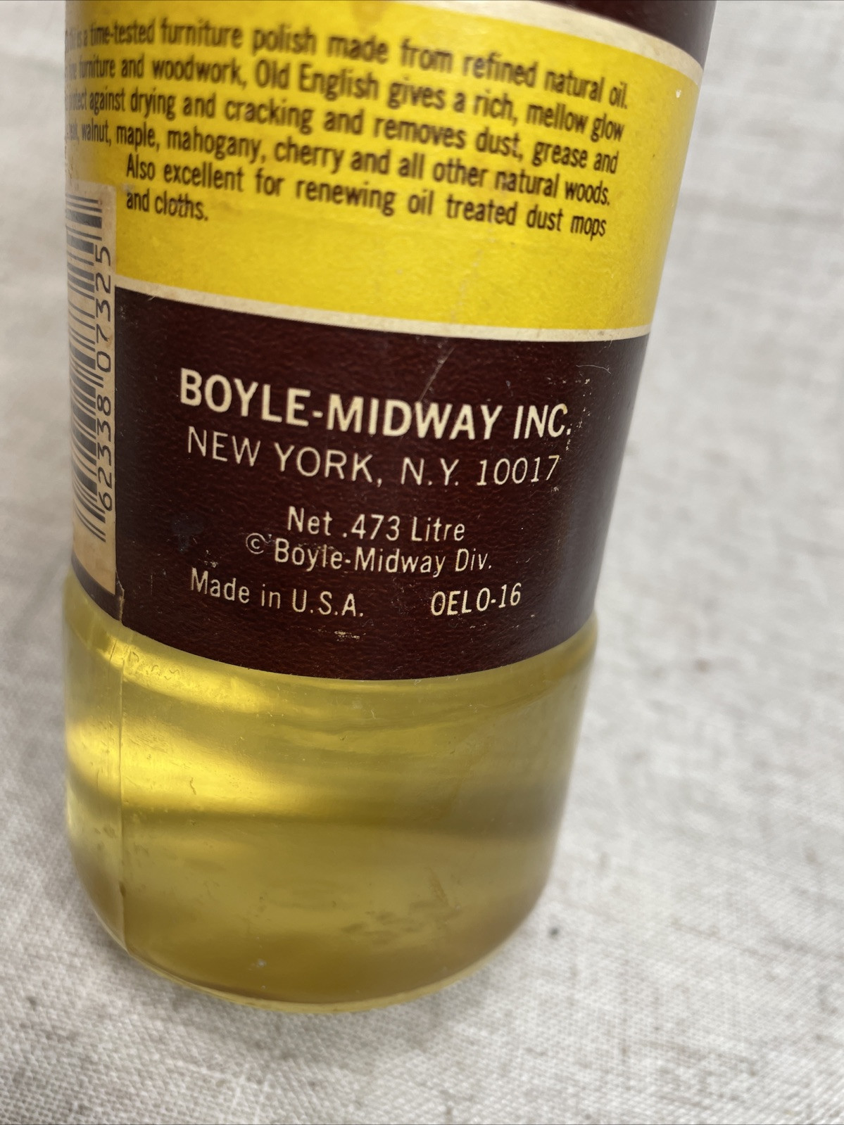 VTG Old English Furniture Polish Lemon Oil 30% Remaining 16 Ounce Bottle
