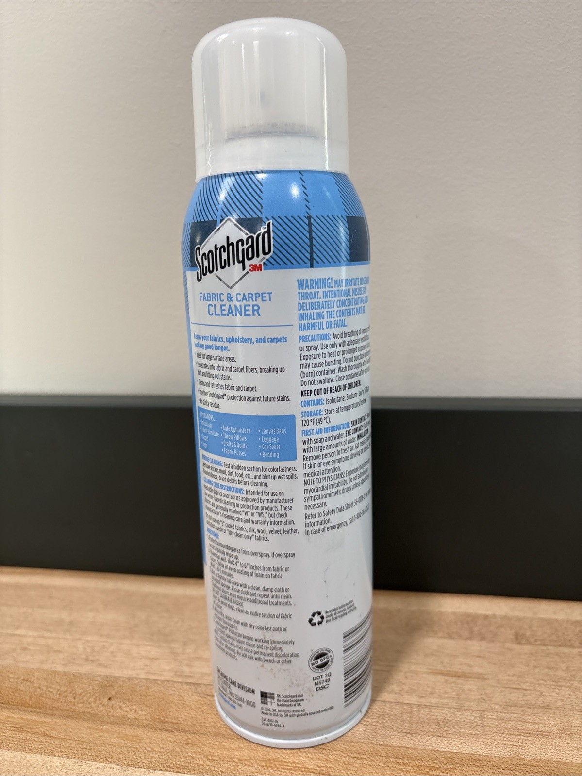 Fabric & Carpet Cleaner 16.5 oz Foaming Anti-Stain Protection Dirt & Oil Remover