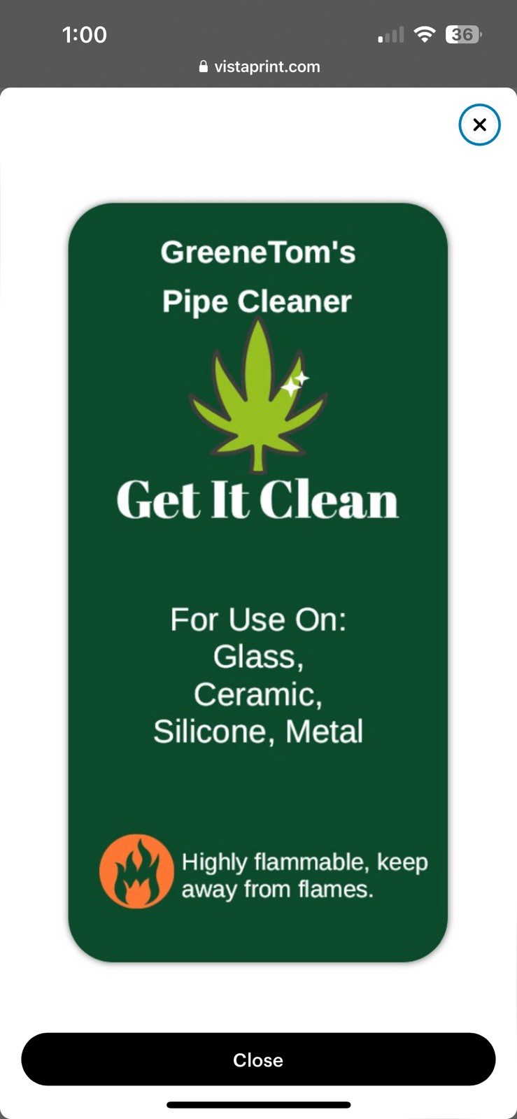 Bong, and resin GreeneTom’s, Get It Clean, Bug, Tar, and Resin Cleaner.￼