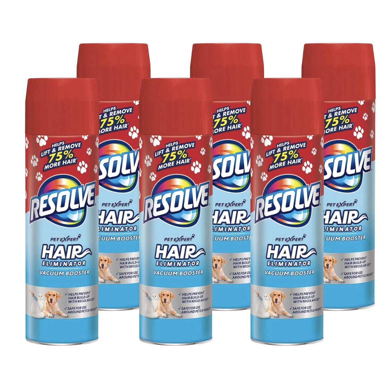 6 Resolve Pet Hair Eliminator Carpet Cleaner & Vacuum booster, Peppermint, 18 Oz