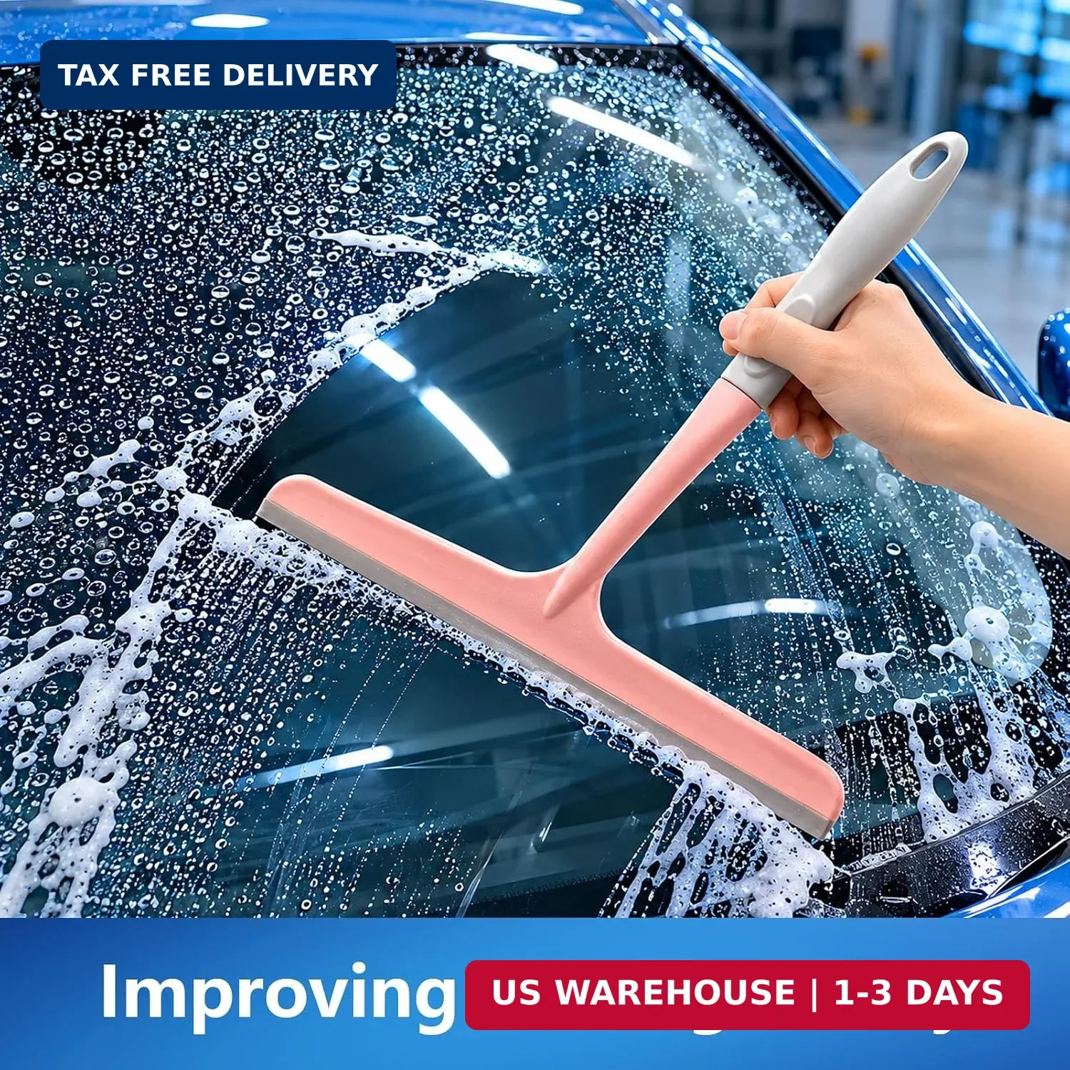 3 Pcs Shower Squeegee for Glass Doors, Car Window Squeegee, Streak-Free Mirror C