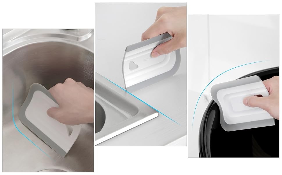 Curved Small Squeegee. Kitchen Sink Squeegee for Sinks, Countertops and Dishes.