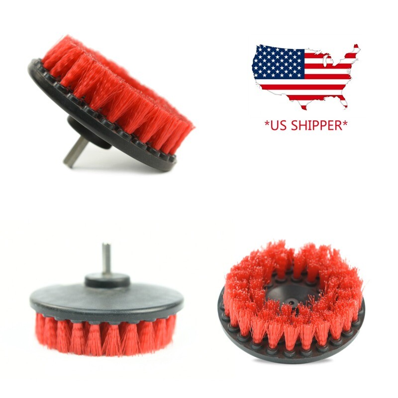 48 Pcs Carpet Mat 5″ Round Brush w/Power Drill Attachment (Soft, Medium, Heavy)