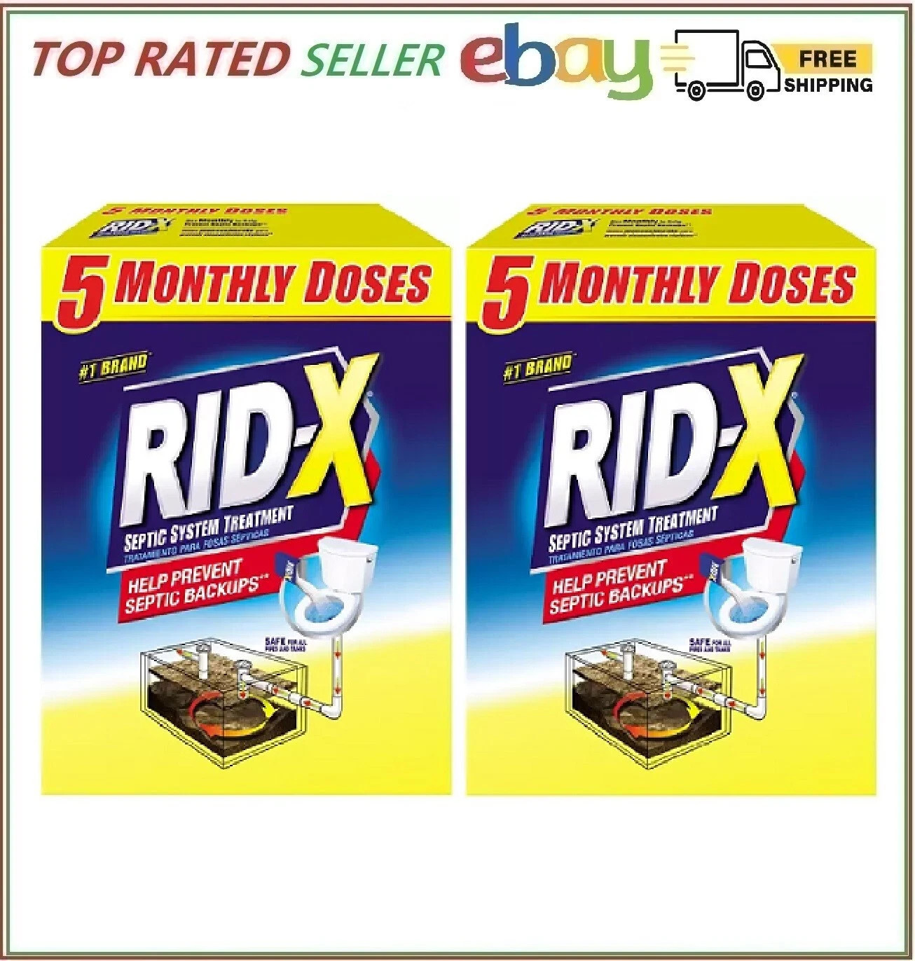 2 PACK – RID-X Septic Treatment, 5 Month Supply of Powder 49 oz (Total 98 oz)