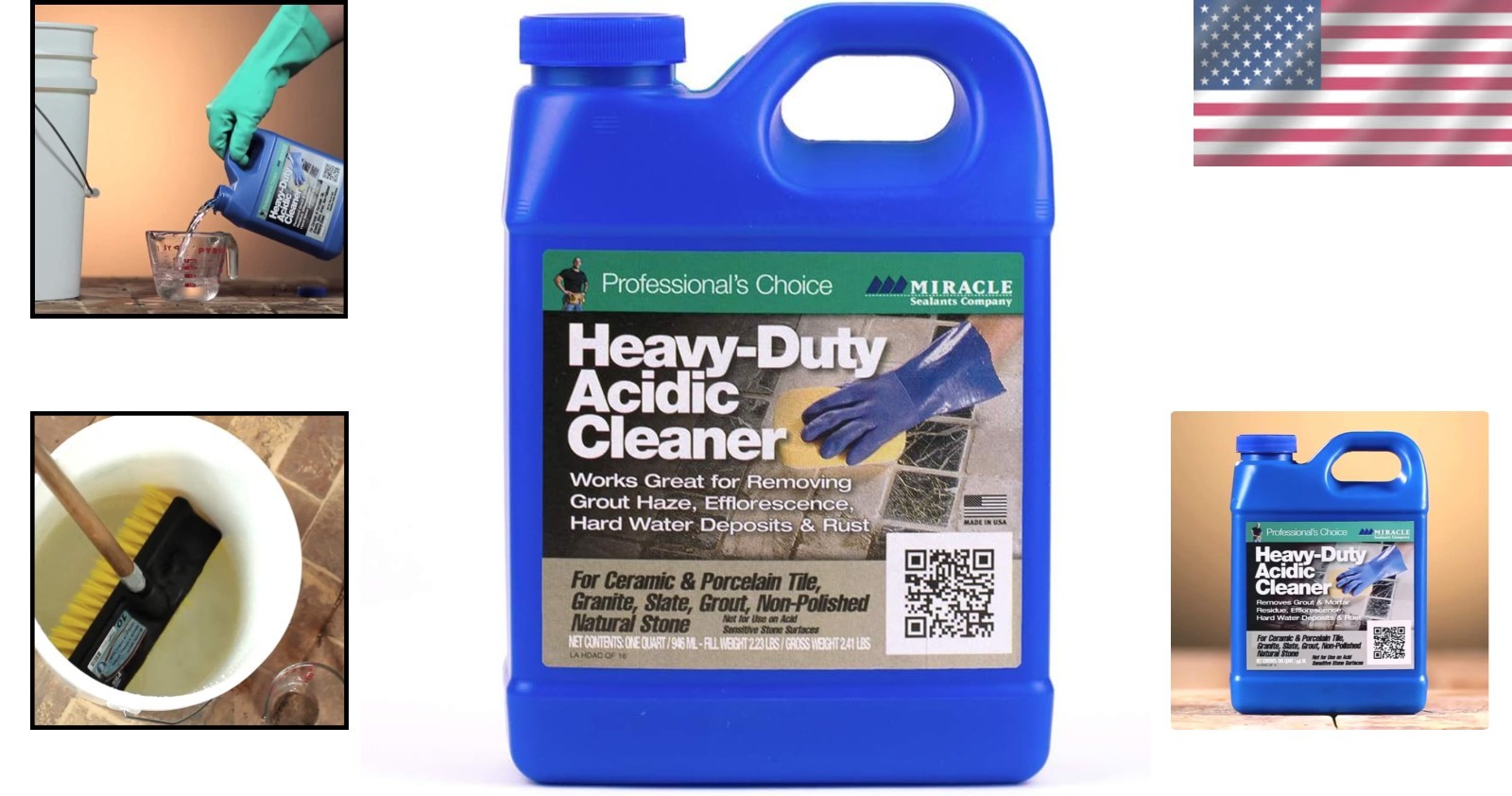 Fast Acting Heavy-Duty Acidic Cleaner – Quart Size for Interior & Exterior Use