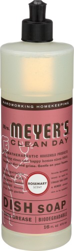 Mrs. Meyer?s Clean Day Rosemary Liquid Dish Soap, 16oz, 6-Pack ? Tough on Grease