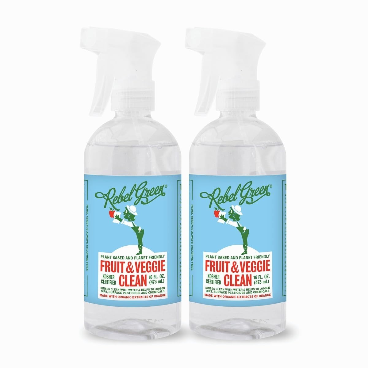 Rebel Green Fruit & Veggie Clean – Plant-Based Produce Cleaner – 1 Gallon
