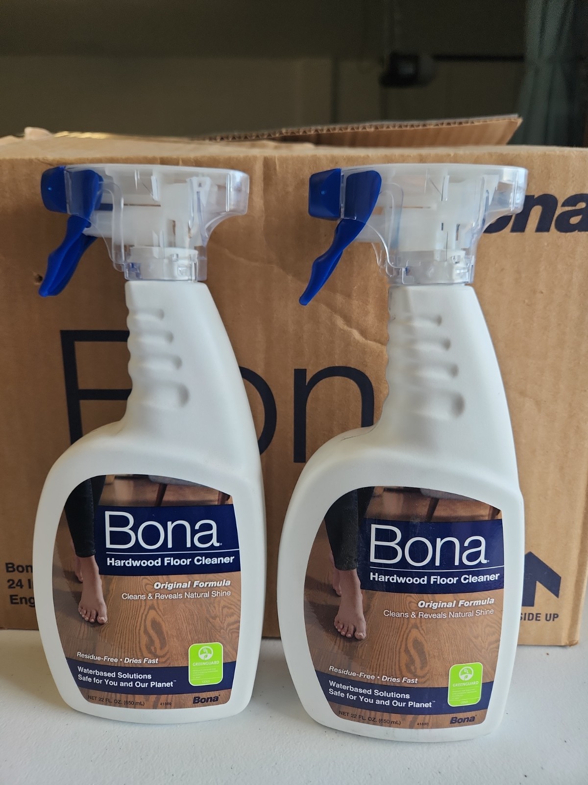 2 Pack Bona Hardwood Floor Cleaner Spray Bottles 22oz Original Formula