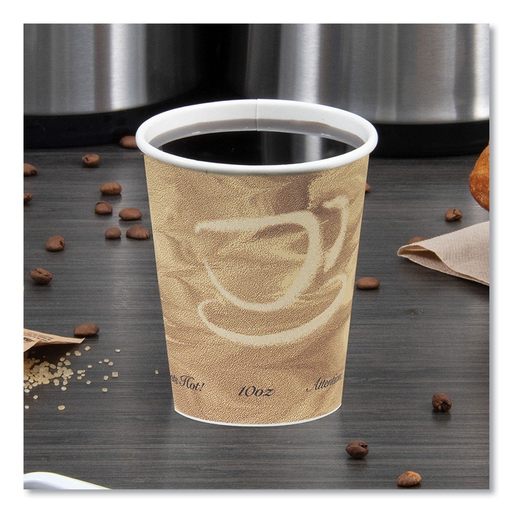 SOLO 370MS Mistique Design 10 oz Single Sided Poly Paper Hot Cups (1,000/CT) New