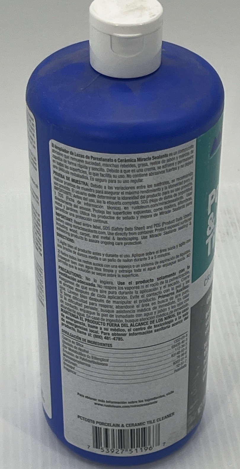 Rust-oleum Miracle Sealants Porcelain & Ceramic Tile Cleaner PCTCQT6. {24}.