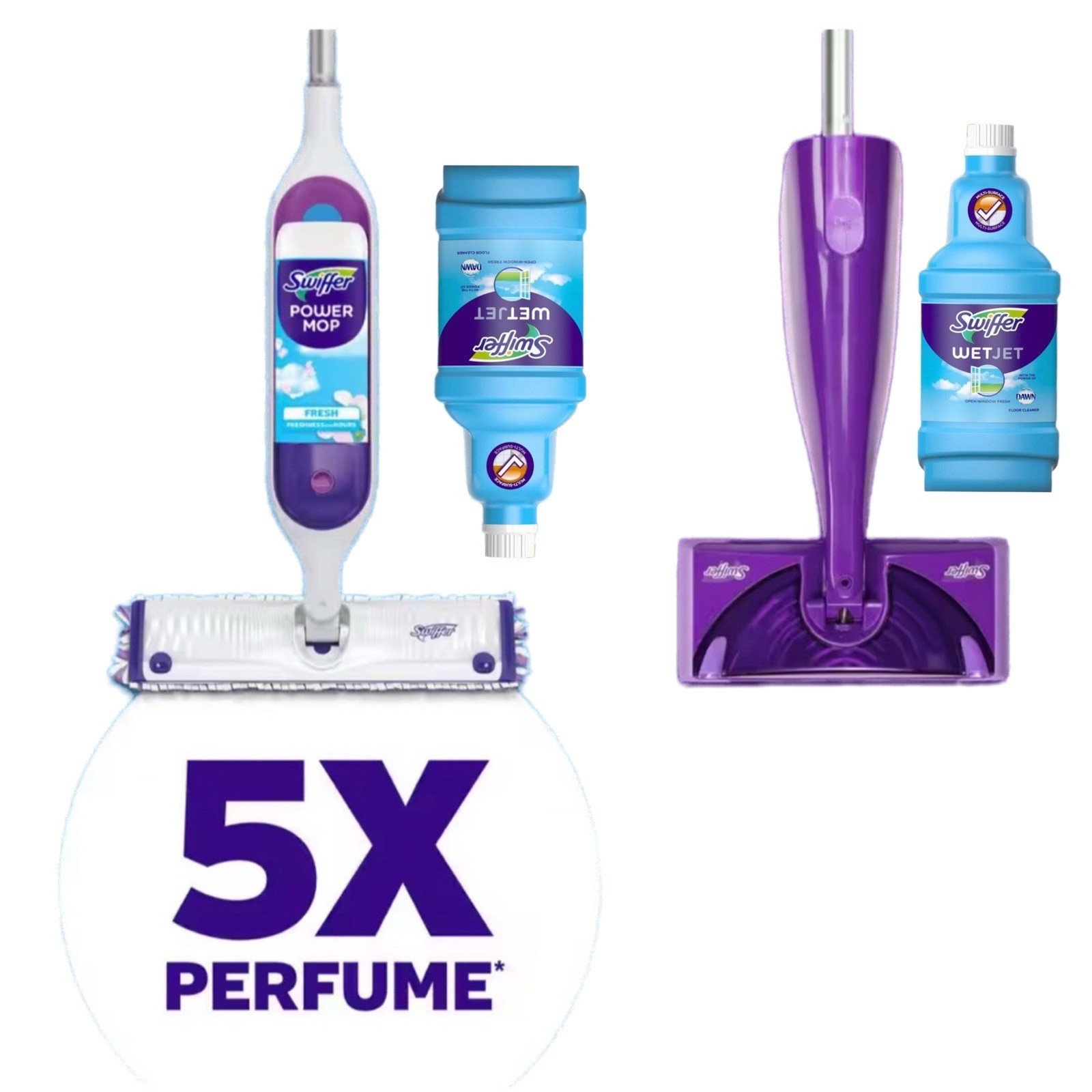 Swiffer WetJet 42oz Multi-Surface Floor Cleaner Refill, Open Window Fresh, 2Pack