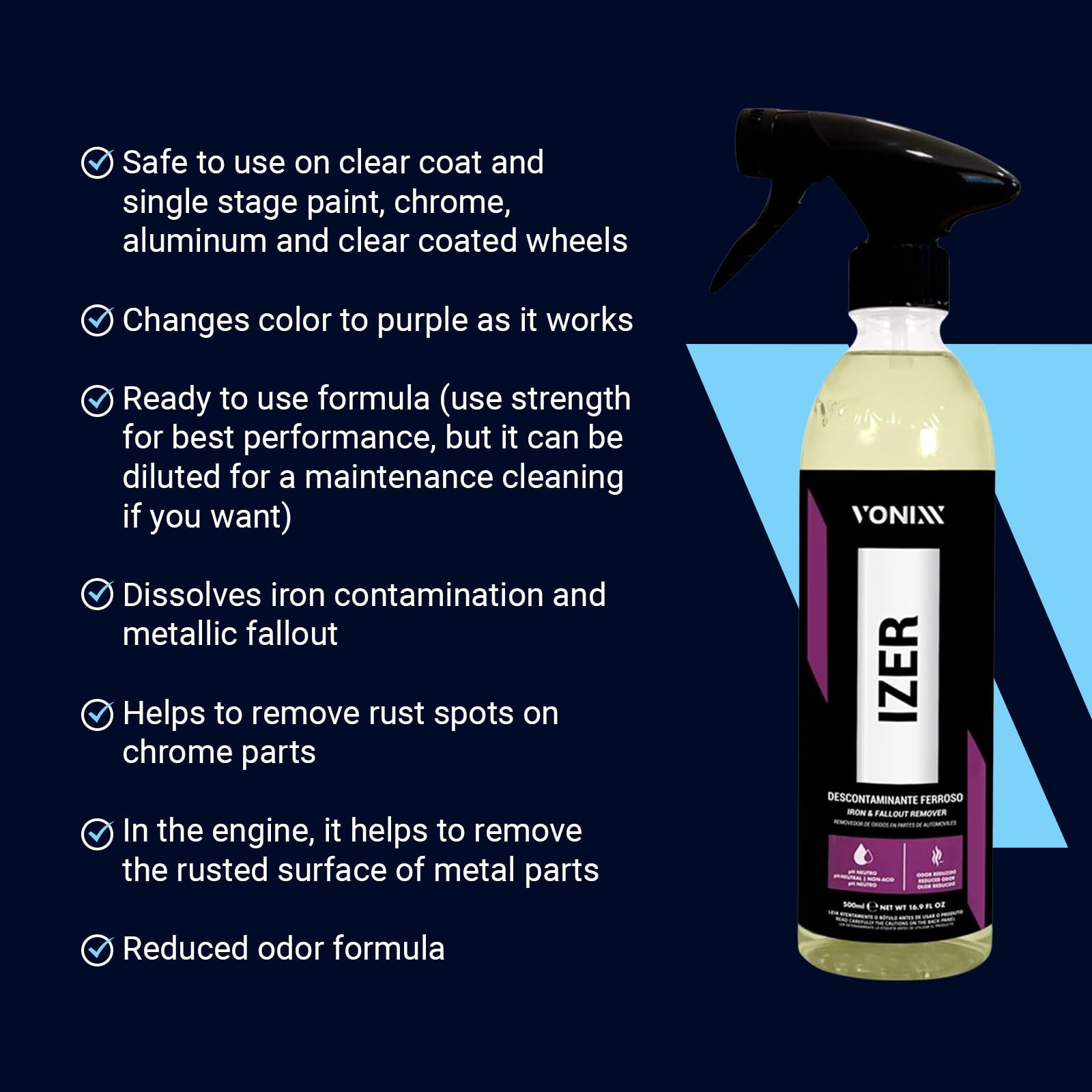 Vonixx Izer Iron Remover Spray | pHNeutral, NonAcidic Formula | Easy Applicat…
