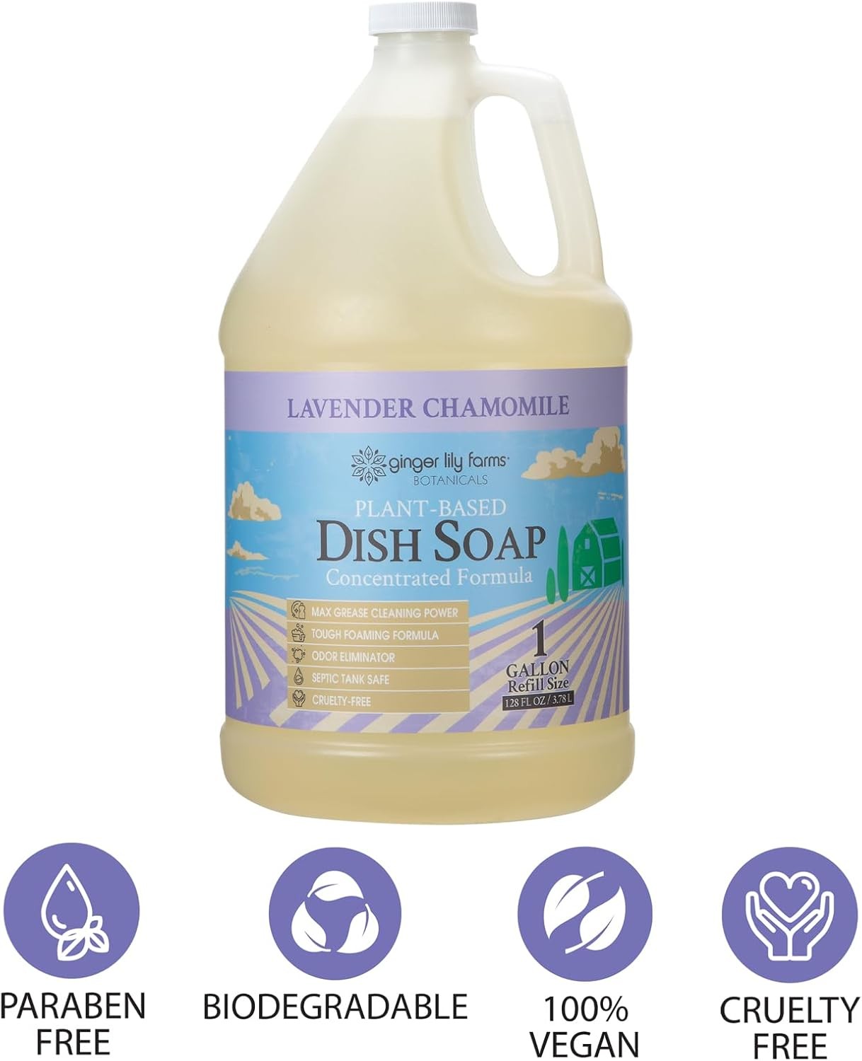 Ginger Lily Lavender Dishwashing Liquid Refill 128oz