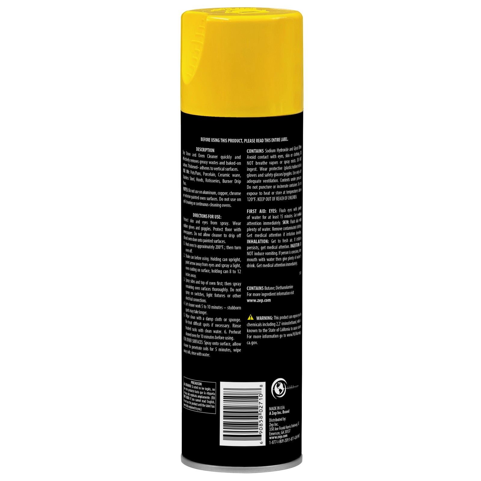 Zep Heavy-Duty Foaming Oven and Stove Cleaner – 19 oz (Case of 12) 27101 –