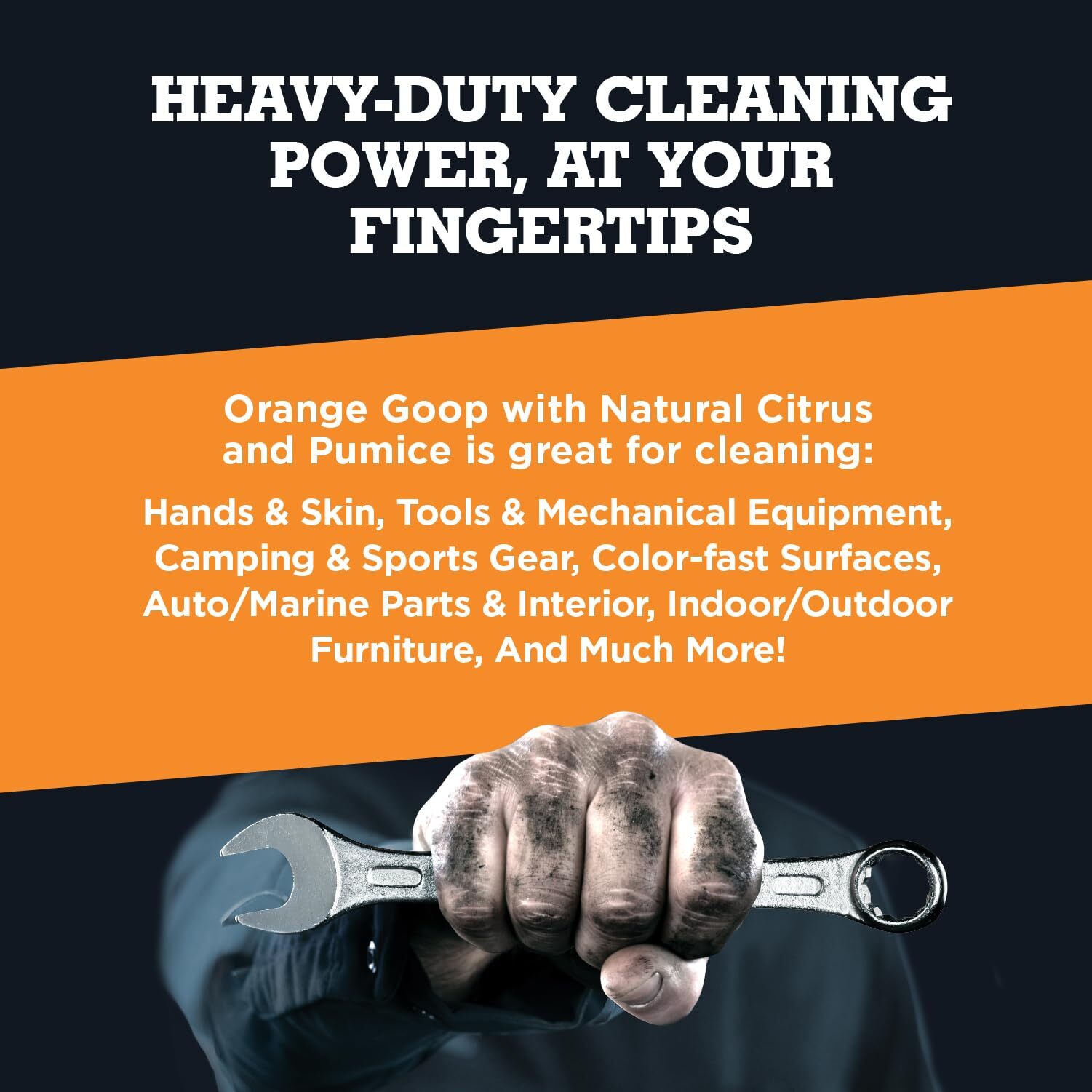 Orange Goop Hand Cleaner Liquid with Pumice 128 Fl Oz Citrus Cleaning Agent