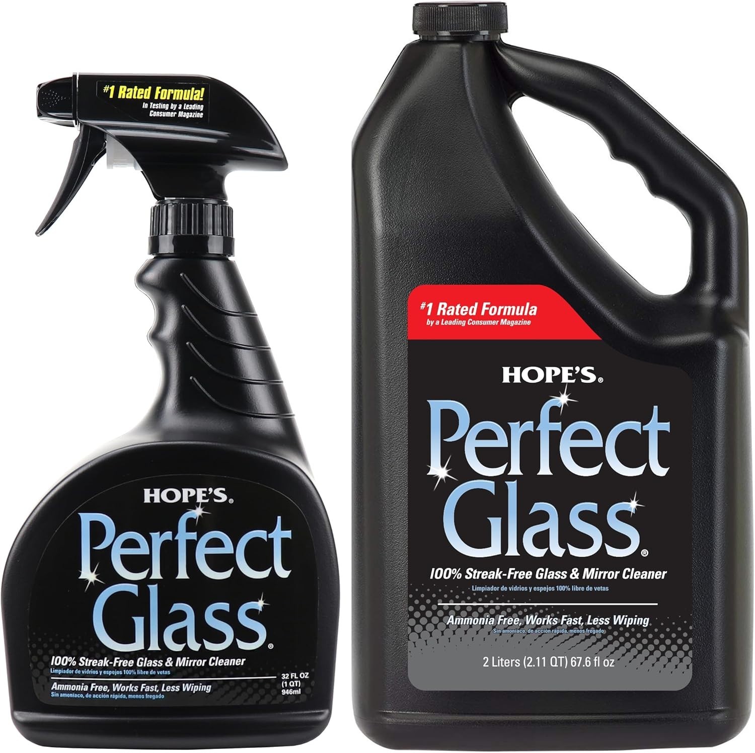 Perfect Glass Cleaner Bundle: Streak-Free, Ammonia-Free, 99.6 Fl Oz Total Volume