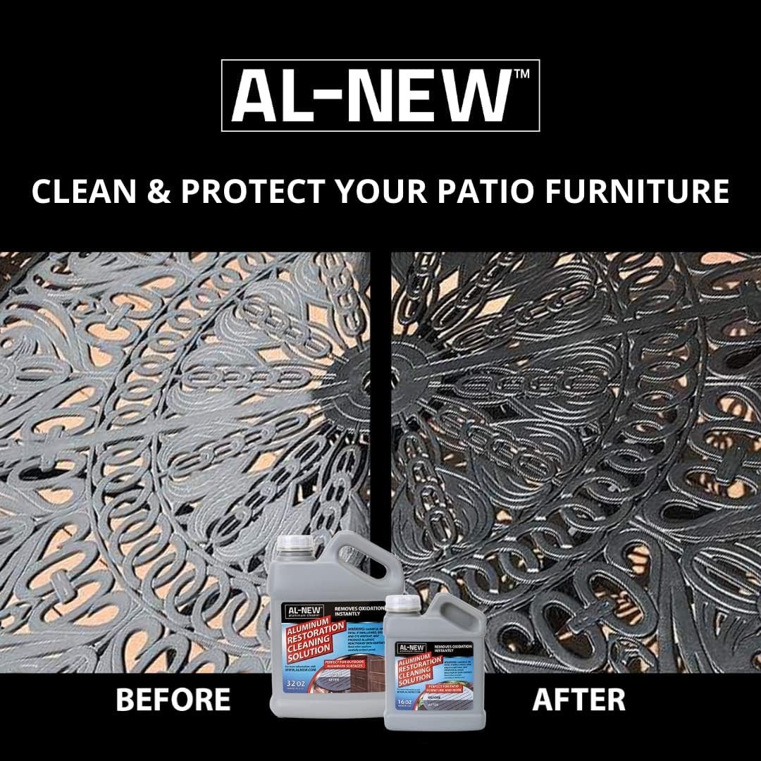 Aluminum Restoration Cleaning Solution 16oz for Patio Furniture & Metal Surfaces