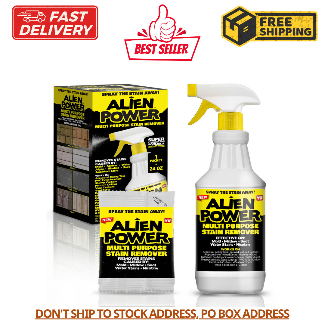 Alien Power Stain Remover Kit – Mold, Mildew & Algae Cleaner with Spray Bottle